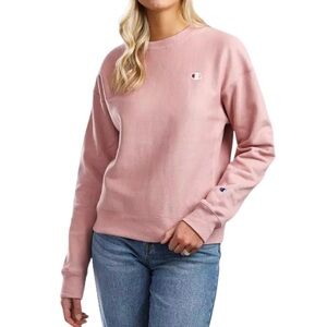 Champion NWT Fleece Crew Neck Reverse Weave Sweatshirt Pink Beige Size 2XL